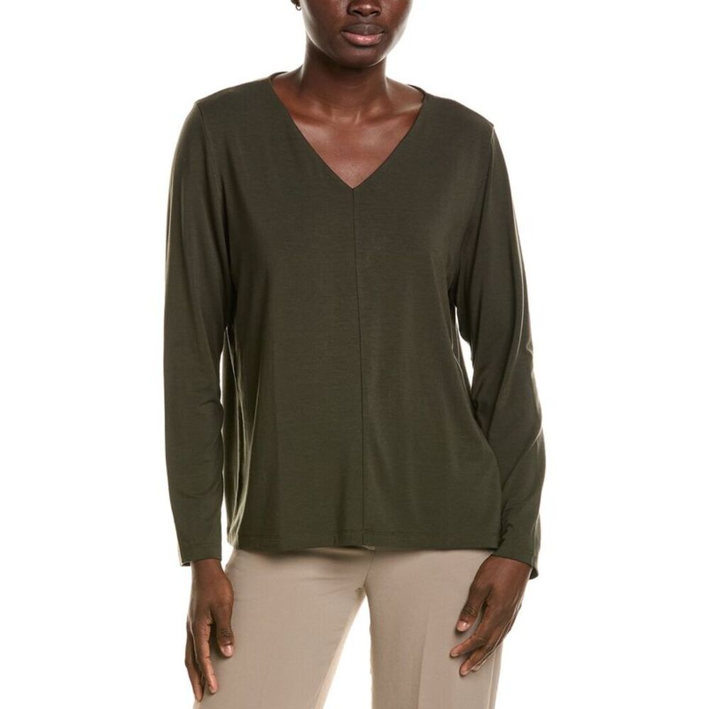 Eileen Fisher Womens Solid Top, Green